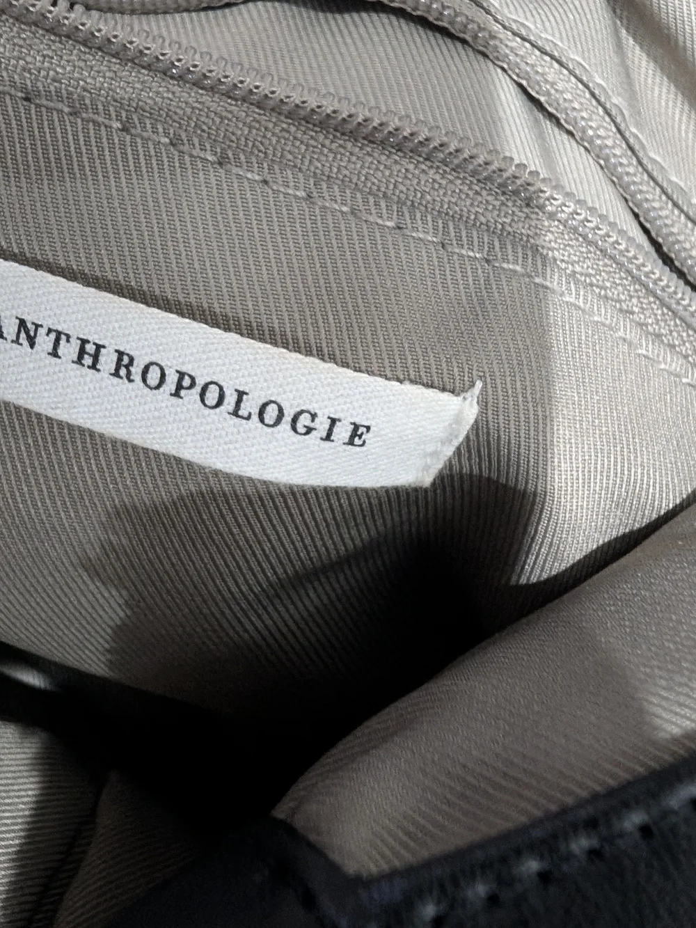 Anthropologie Camel Teddy Tote with Black Handles